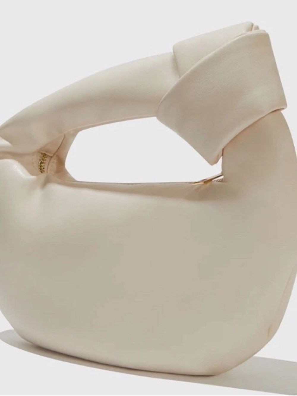 Soft Cream Knotted Handle Shoulder Bag